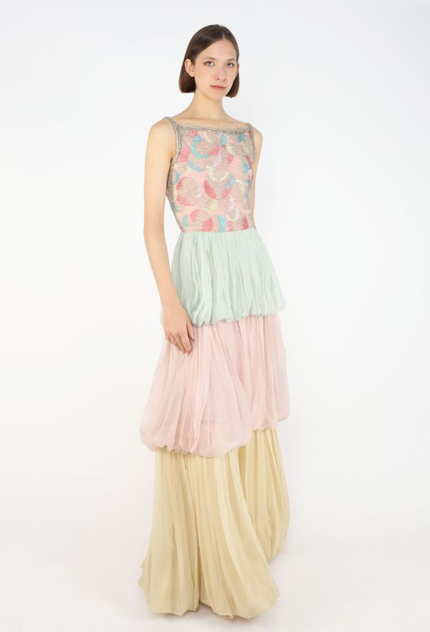 Chanel Couture Hand-Embroidered Chiffon Gown, 1978 - 4