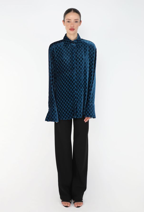 Gucci F/W 1997 Velvet Monogram Shirt - 2