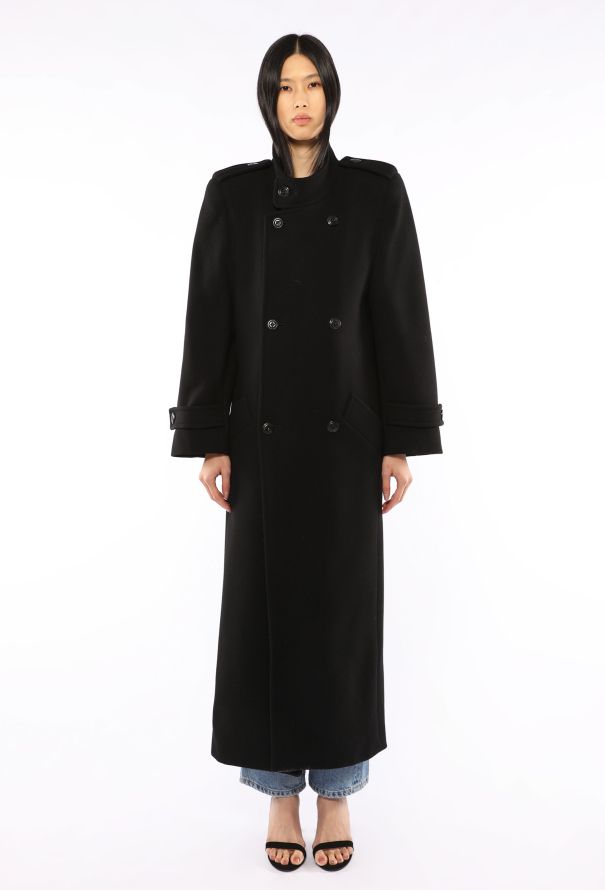 Saint Laurent Double-Breasted Long Peacoat, 2023 - 2