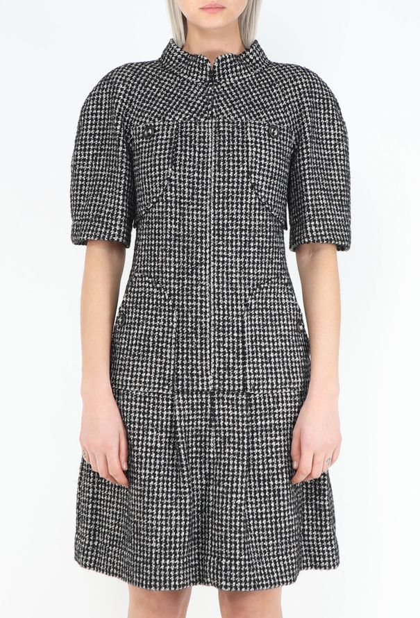 Chanel 2014 Tweed Houndstooth Dress - 2