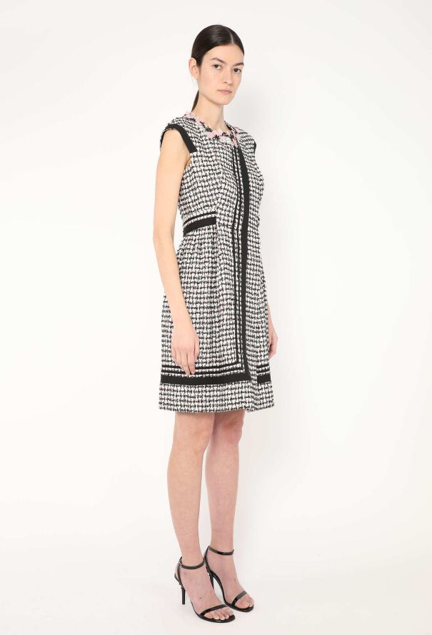 Chanel S/S 2010 Floral Trim Tweed Dress - 3 Chanel S/S 2010 Floral Trim Tweed Dress - 3