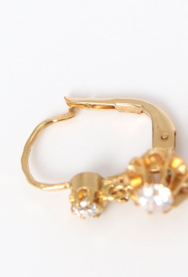 Vintage Fine Jewelry 1950s 18k Yellow Gold & Sapphire Dormeuses - 3 Vintage Fine Jewelry 1950s 18k Yellow Gold & Sapphire Dormeuses - 3