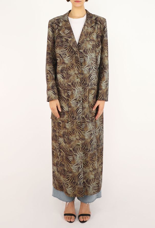 Chloé Tiger Printed Gabardine Trench, 1980s - 3