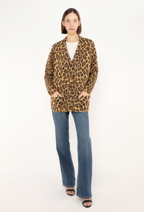 Saint Laurent 2015 Leopard Mohair Cardigan - 1