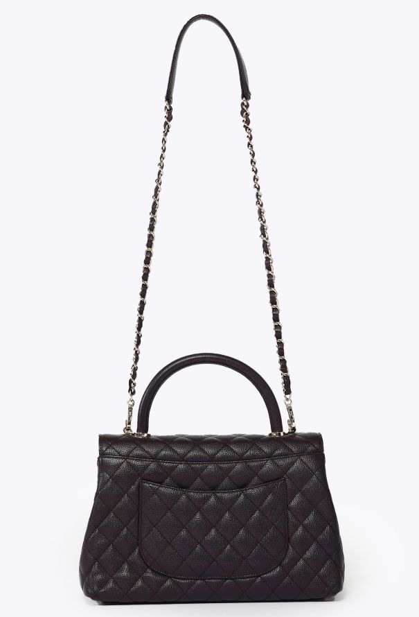 Chanel Classic Medium Dark Prune Coco Handle Flap Bag - 5