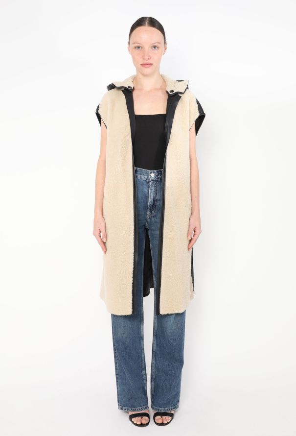 Céline Fall 2010 Shearling Hooded Vest - 1
