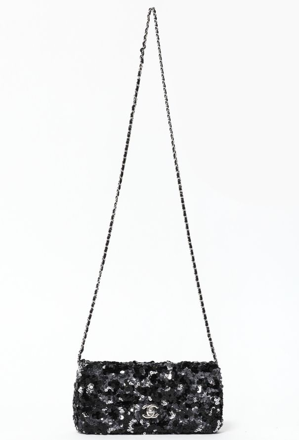Black Sequin 'East West' Bag, Authentic & Vintage