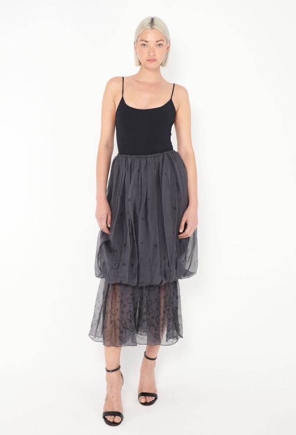 Zandra Rhodes '70s Hand-Painted Chiffon Skirt - 1