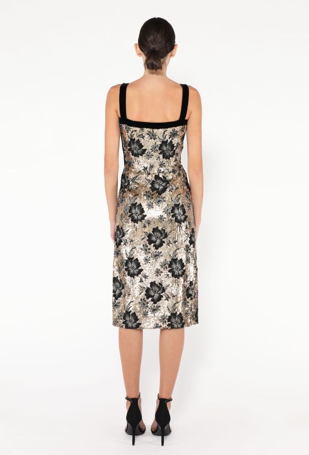 '90s Floral Sequin Cocktail Dress - 4