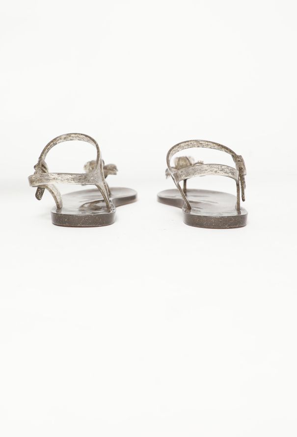 Chanel Iridescent Camélia 'CC' Sandals - 5 Chanel Iridescent Camélia 'CC' Sandals - 5