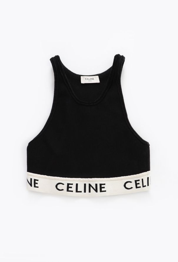 Céline 2024 Ribbed Logo Sports Bra - 1