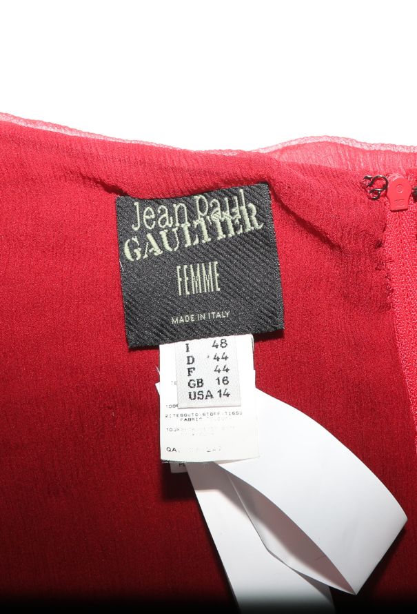 Jean Paul Gaultier 2002 Braided Trim Ruched Dress - 8