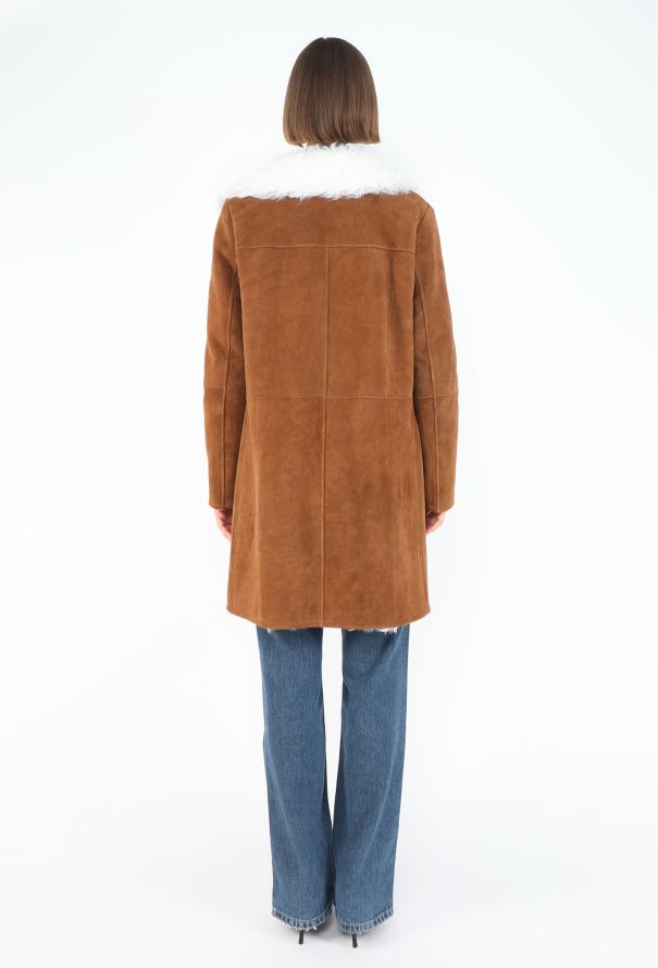 Saint Laurent 2017 Shearling-Lined Suede Coat - 6