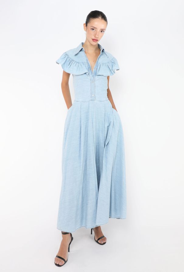 Miu Miu Denim Smock Maxi Dress - 1