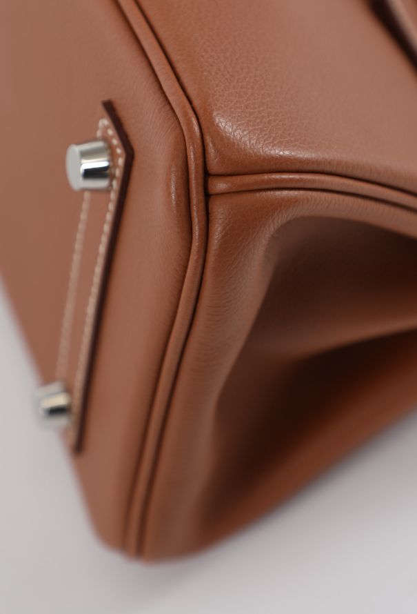 Hermès Exceptional Gold Evercolor Shoulder Birkin 30 - 9