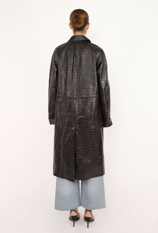 Toteme Croco Embossed Lambskin Coat, 2023 - 5