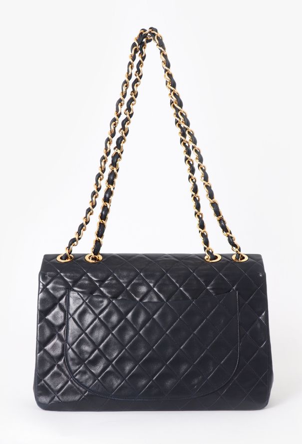 Chanel '90s Navy Maxi Timeless Bag - 5