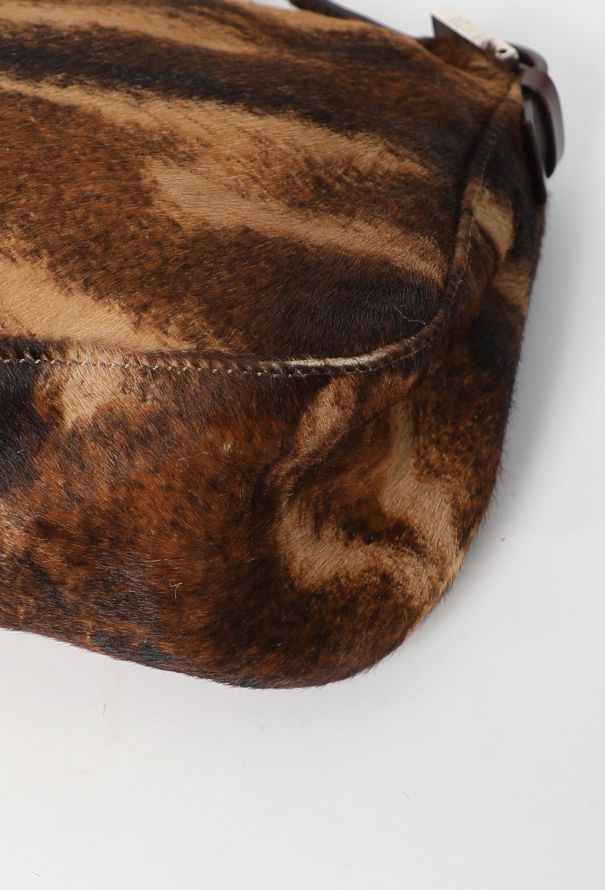 Fendi RARE Double Flap Pony Hair Baguette Bag - 8