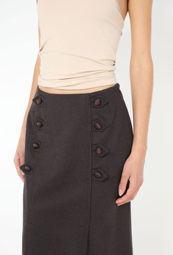 Saint Laurent 2005 Satin Trim Military Skirt - 2
