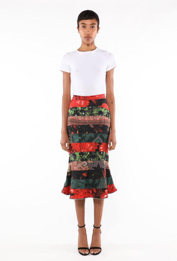 Givenchy Silk Printed Zip Skirt, F/W 2013 - 1