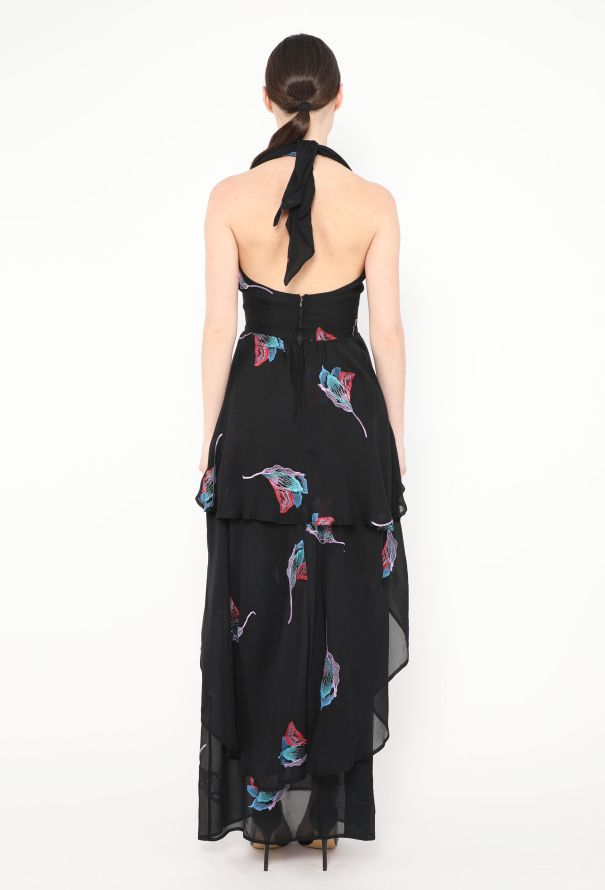 Chloé RARE 1975 Lagerfeld Embroidered Chiffon Gown - 4