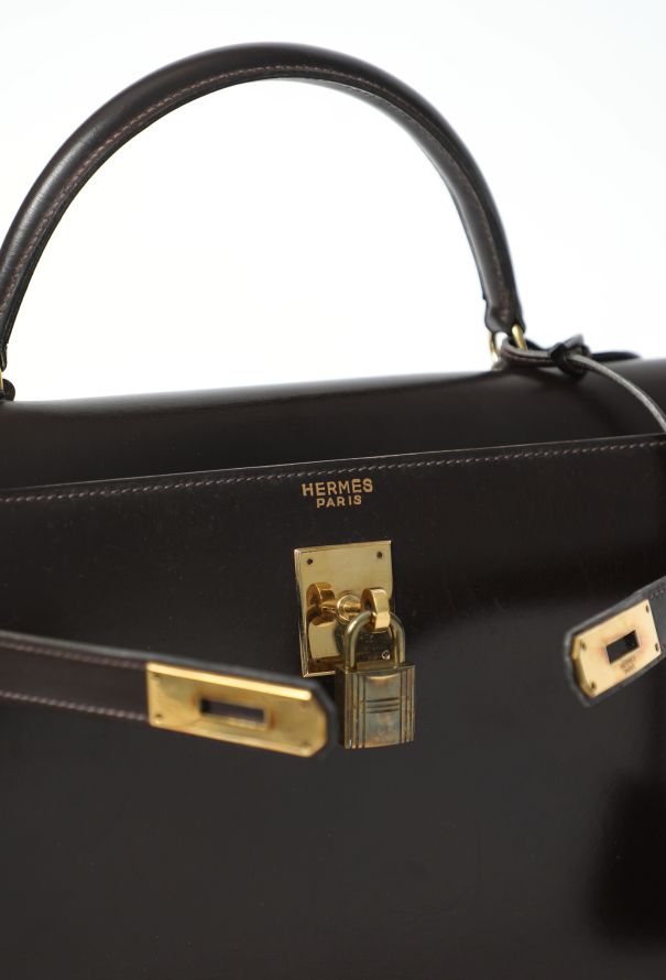 Hermès Vintage '50s Marron Box Kelly Sellier 32 - 12