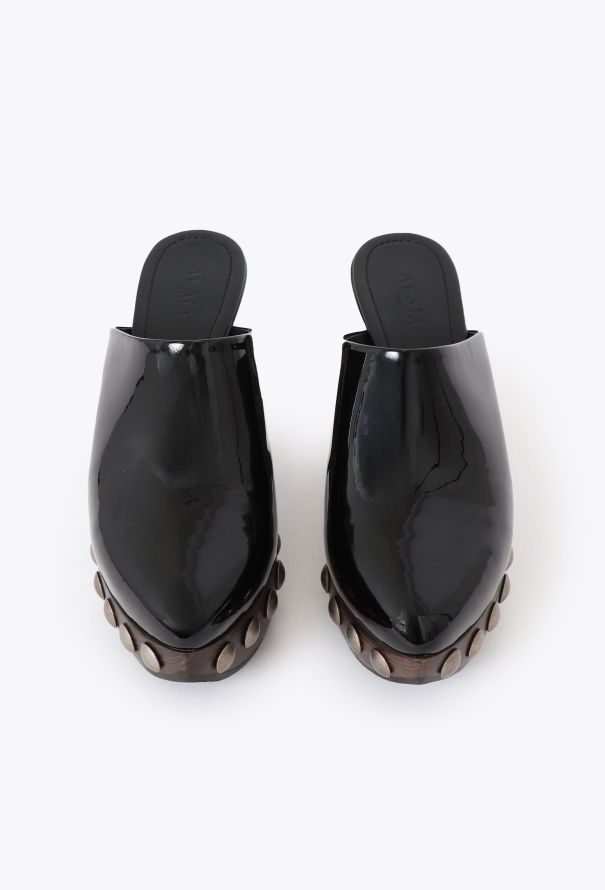 Alaïa S/S 2022 Patent Studded Clogs - 3