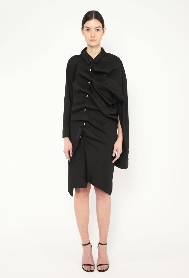 Junya Watanabe Asymmetrical Ruched Shirt Dress - 3 Junya Watanabe Asymmetrical Ruched Shirt Dress - 3