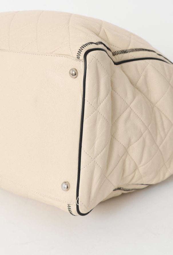 Chanel Off-White East West Reissue Tote Bag - 9