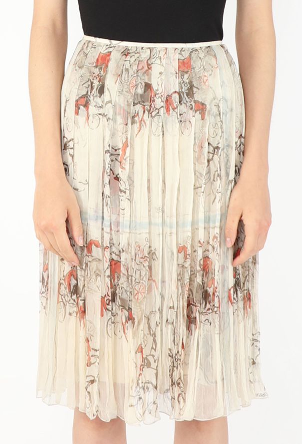 Hermès 2009 'Finish' Printed Chiffon Skirt - 2