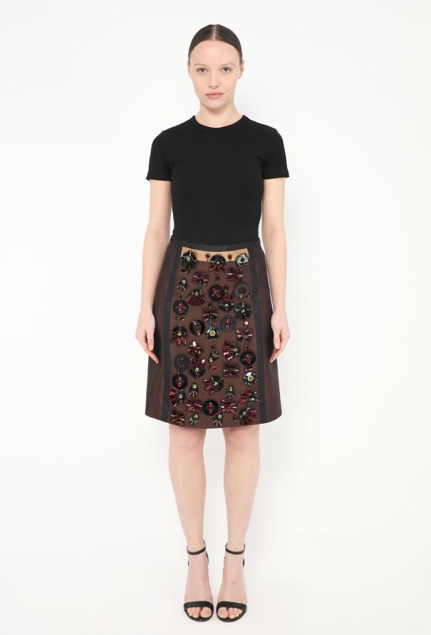Prada S/S 2005 Embellished Silk Skirt - 1