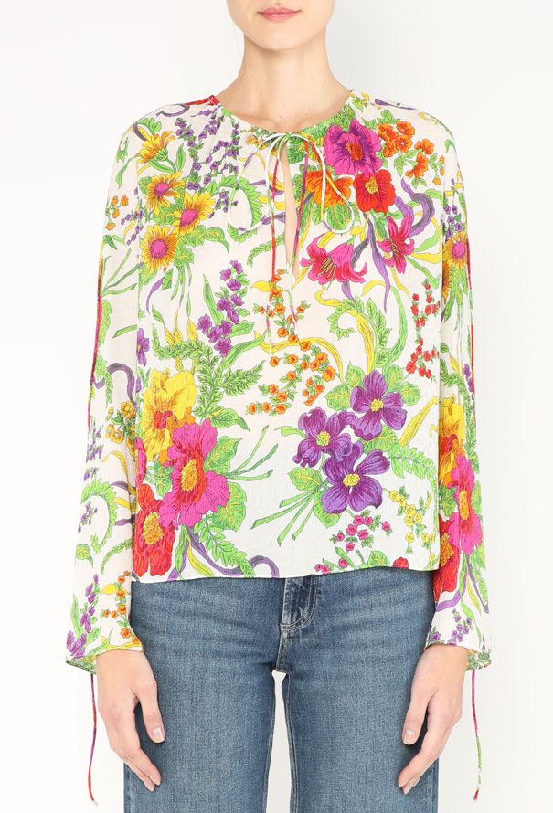 Balenciaga Pre-Fall 2017 Floral Chiffon Blouse - 1