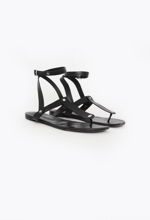 Hermès Leather Ankle Wrap Sandals - 2
