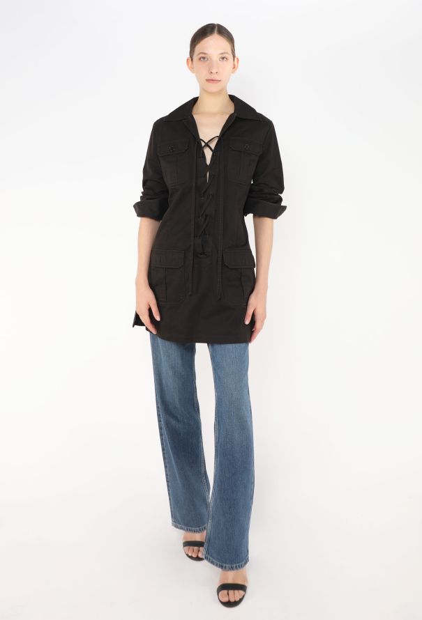 Saint Laurent 2019 Lace-up Saharan Tunic - 4
