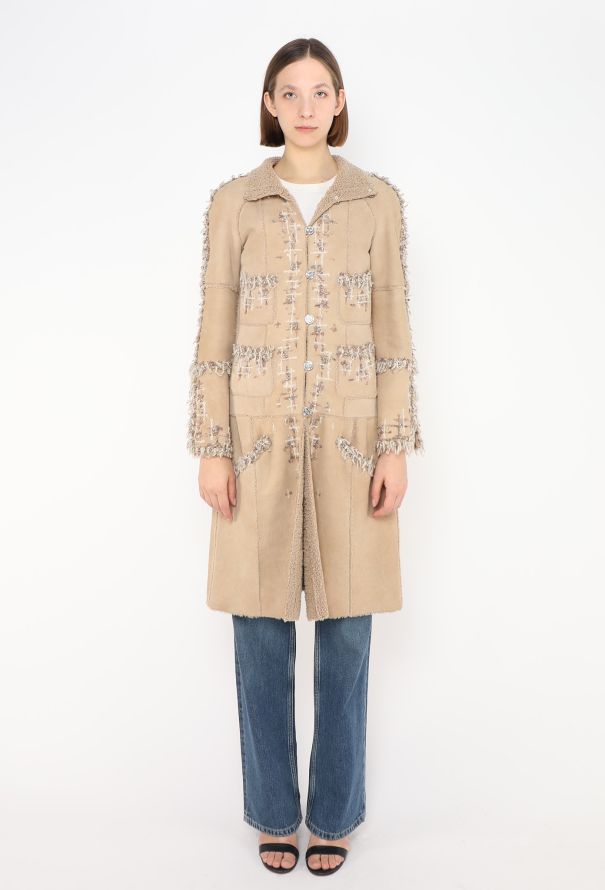 Chanel COLLECTOR F/W 2005 Embellished Shearling Coat - 6 Chanel COLLECTOR F/W 2005 Embellished Shearling Coat - 6