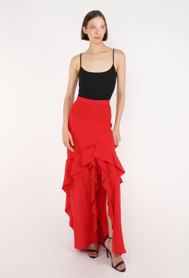 Saint Laurent Ruffled Silk Maxi Skirt, F/W 2003 - 1