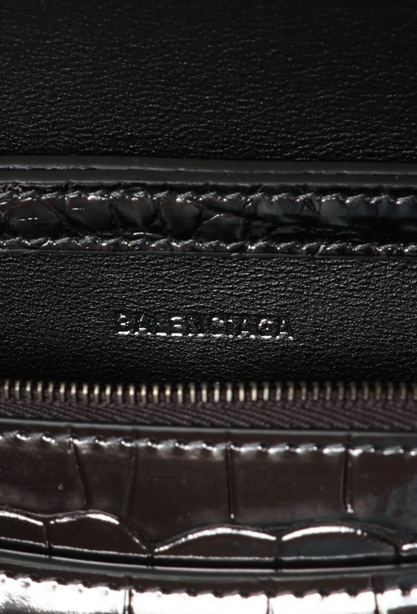 Balenciaga Embossed Hourglass Wallet on Chain - 11