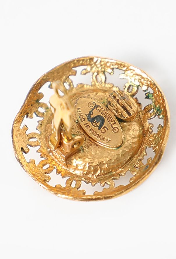 Chanel '80s Pearl 'CC' Clip Earrings Castellane - 4