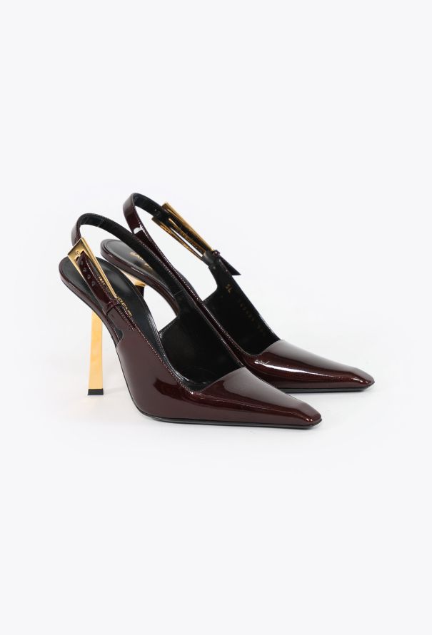 Saint Laurent F/W 2023 Burgundy Lee Pumps - 3