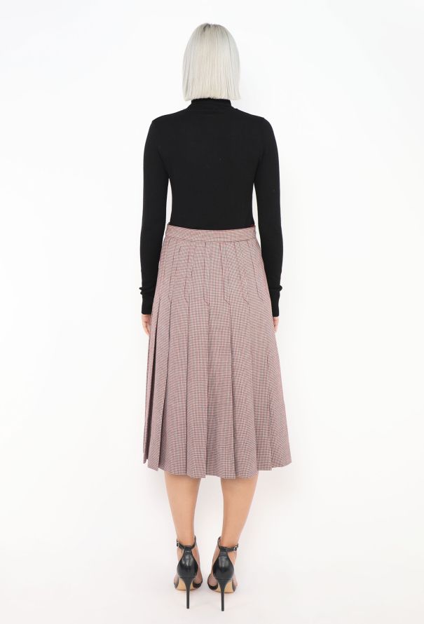 Valentino 1973 Houndstooth Pleated Skirt - 5
