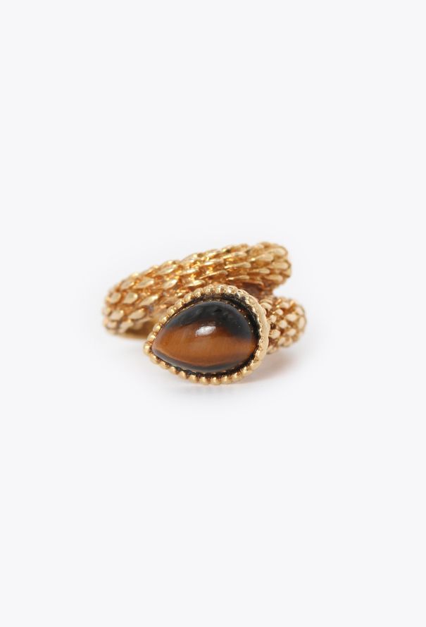 Boucheron 18k Yellow Gold & Tiger's Eye Serpent Bohème Ring - 1