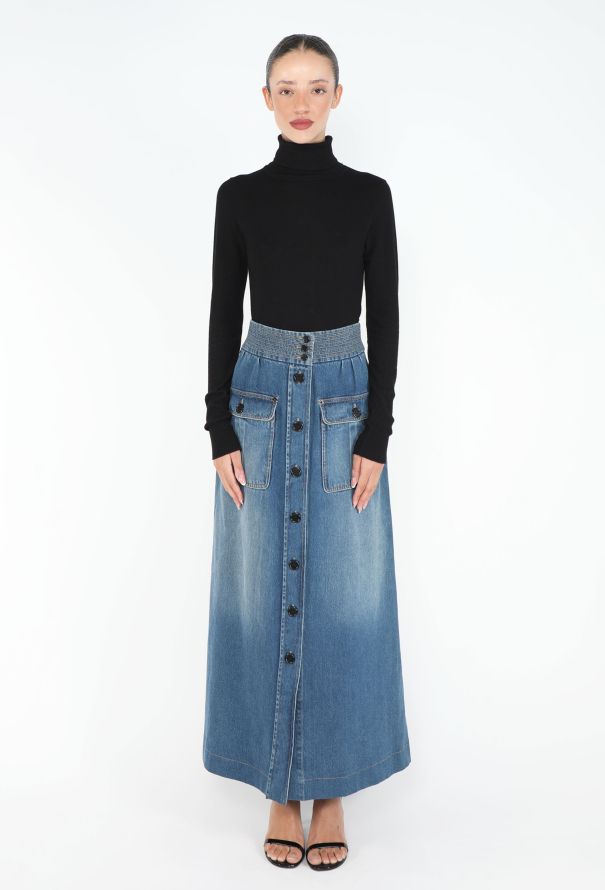 Chloé S/S 2015 Denim Maxi Skirt - 3