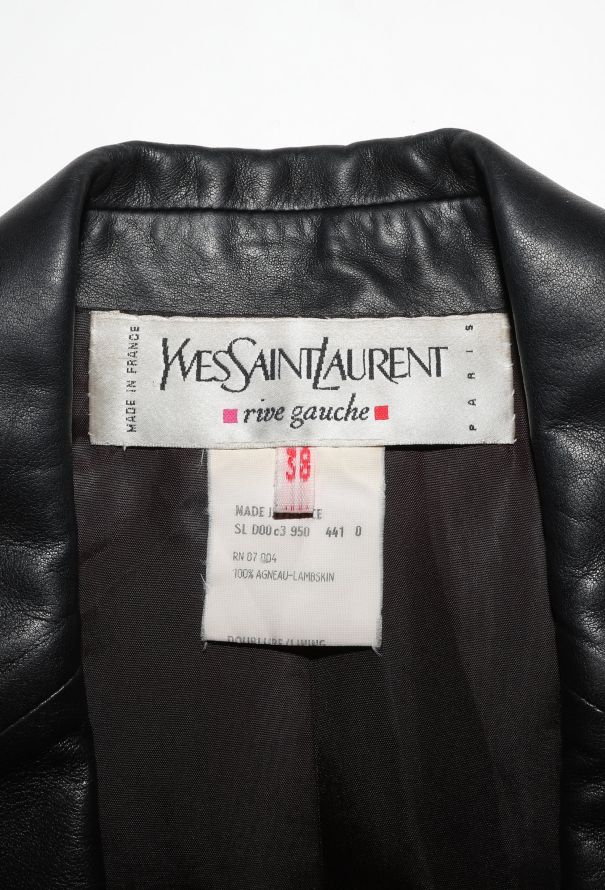 Saint Laurent Vintage Tailored Leather Blazer - 6 Saint Laurent Vintage Tailored Leather Blazer - 6