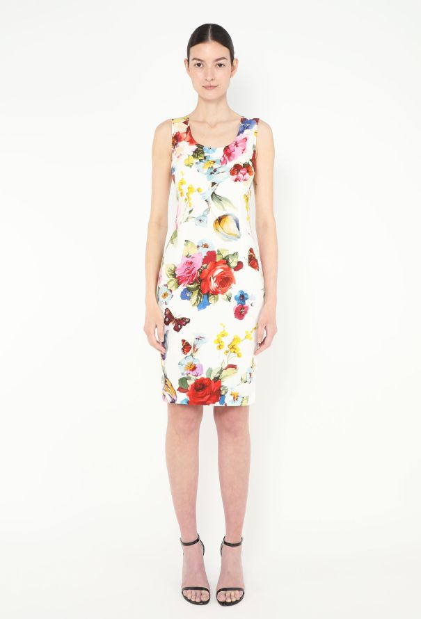 Dolce & Gabbana 2021 Floral Denim Bodycon Dress - 3