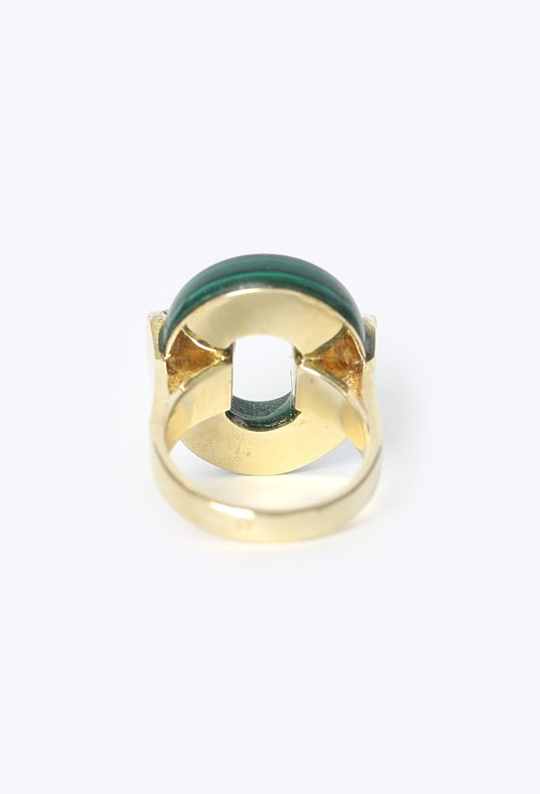 Vintage Fine Jewelry Vintage Abstract 14K Yellow Gold & Malachite Ring - 4