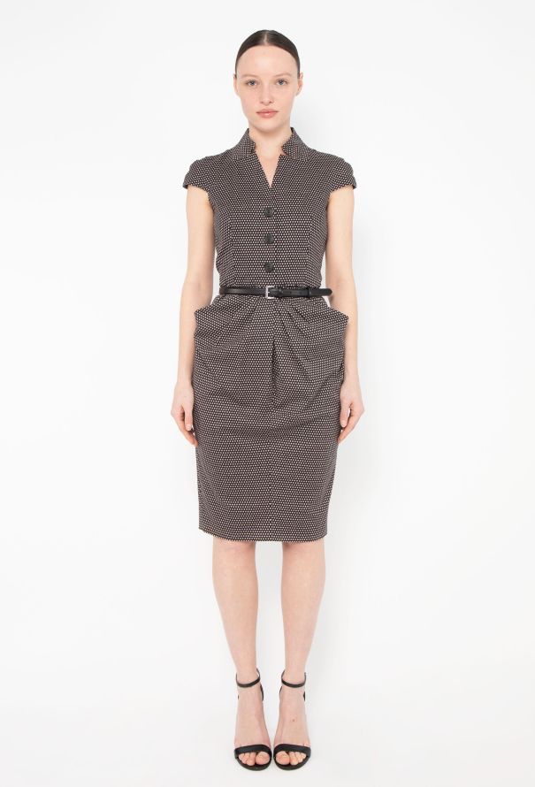 Dior Bicolor Belted Piqué Dress - 1