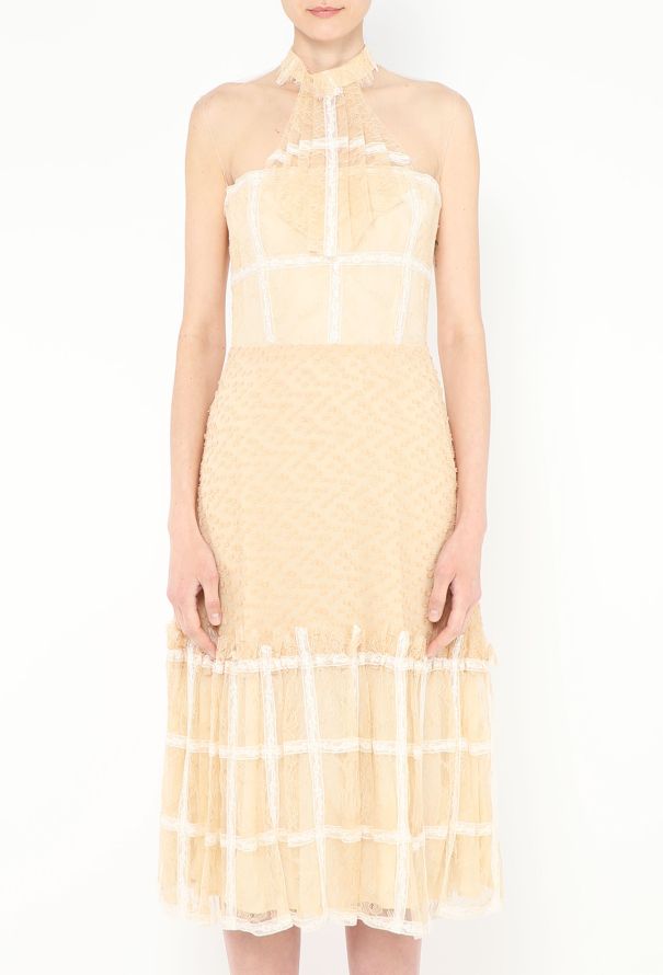 Rodarte Ruffled Lace Halter Dress - 2