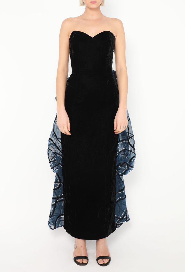 Velvet Organza Bustle Gown - 4 Velvet Organza Bustle Gown - 4