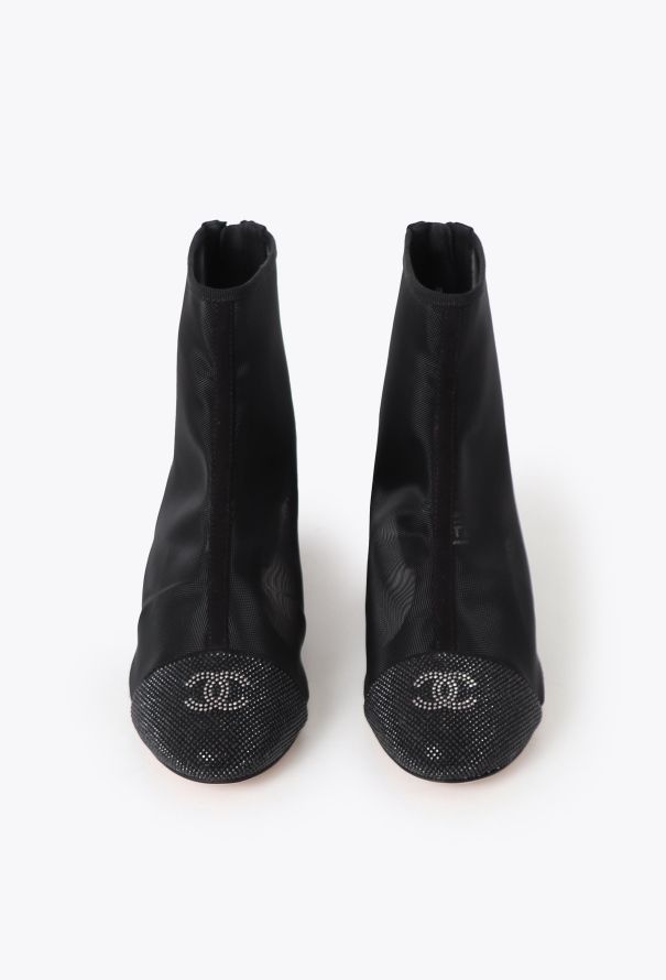 Chanel 2020 'CC' Embellished Mesh Boots - 2
