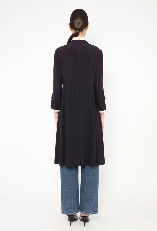 Chanel Haute Couture 1975 Bicolor Silk Emblem Coat - 4 Chanel Haute Couture 1975 Bicolor Silk Emblem Coat - 4